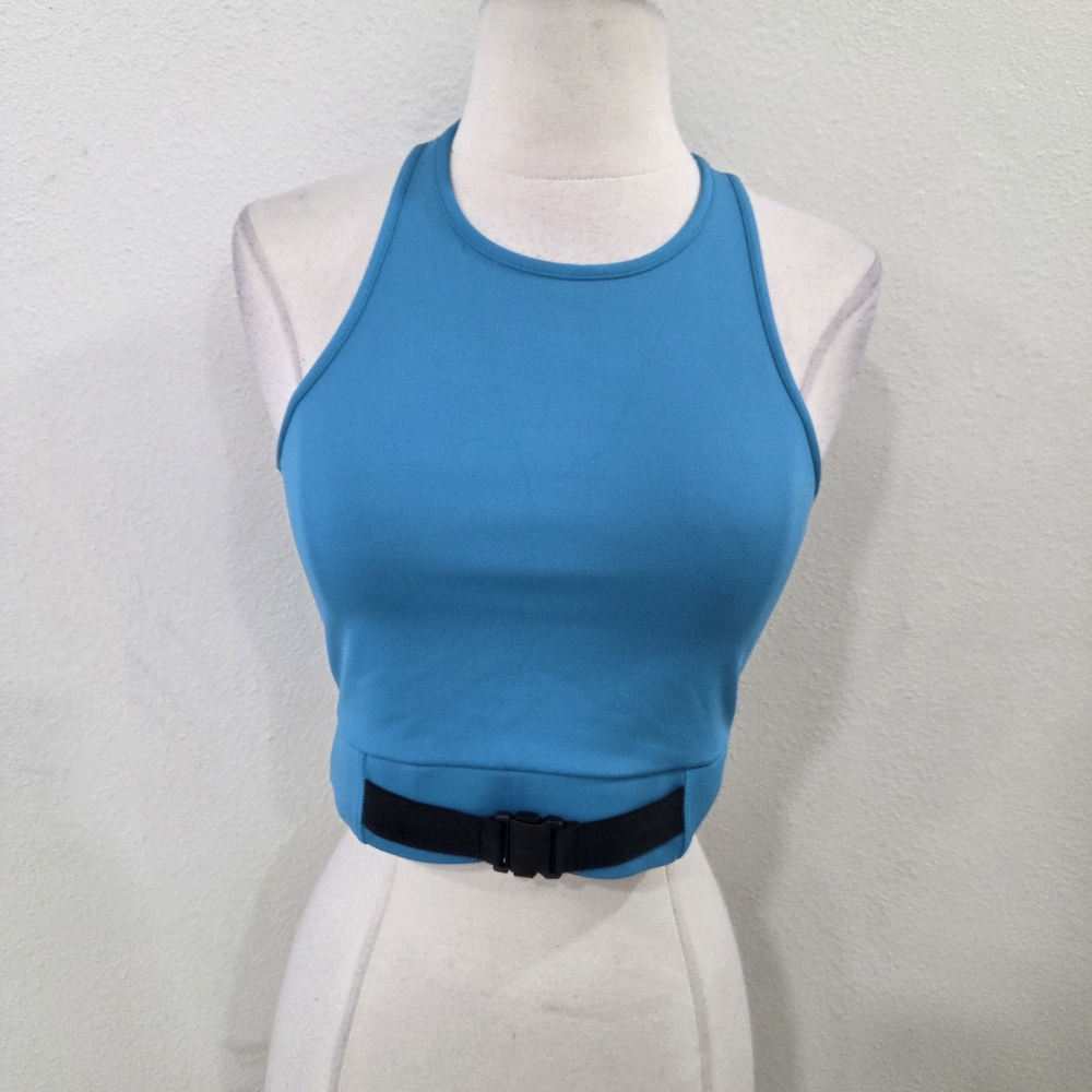 Nike Teal Racerback Cropped Tank with Black Buckle